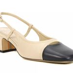 Sam Edelman BRAND NEW Tarra Summer Sand/Black Slingback Heels, Size 8.5 Photo 0