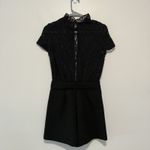 Maje  Ilo Ruffled-Trim Lace-Panelled Crepe Playsuit Size 36 EU Photo 6