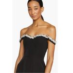 Monique Lhuillier Blaire Embellished Off the Shoulder Minidress, Black 8 NWT Photo 2