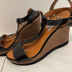 Lanvin Black and Tan Wedge Sandals Size 6 Photo 0