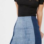 Free People Modern Femme Colorblock Mini Denim Skirt Photo 0
