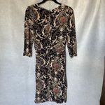 Kay Unger  Floral Equestrian Midi Stretch Wrap Dress Retro V-Neck Photo 1