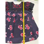 Sea New York Floral Silk top Crochet Trim Size 4 like‎ new Blue Photo 4