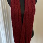 Michael Kors Cable Knit Infinity Scarf Dark Red Knit Cranberry NEW Photo 2
