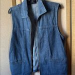 Charter Club  Blue Denim zip front Vest small Photo 0