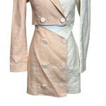 Significant Other Glider Blazer Dress Women’s Size 4 Peach Cream Cut Out Linen M Orange Photo 3