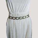 Gold Tone Chain Link Belt Vintage Versatile Adjustable Rectangle Design 1 Inch Size XL Photo 3