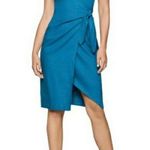 BCBGeneration NWT Linen Wrap Sheath Dress Spaghetti Straps Electric Blue Small Photo 0