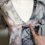 Missguided Marble Print Plunge V-Neck Shirt Dress Photo 3