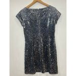 Eliza J Sequin Mini Velvet Sheath Dress Gray 8 Petite Prom Party Cocktail Disco Photo 3