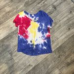 No Boundaries NoBo Plus Size 20 3XL Women's Tie-Dye V-Neck Short Sleeve Top Blue Red Yellow Photo 1