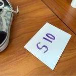 Vans  Old‎ Skool Lace Up Sneaker Blue White Black Checkerboard Suede Toe Skate W8 Photo 5