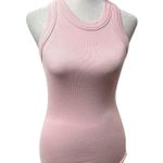 Pale Pink Sleeveless Ribbed Women's Stretchy Tank Top Size Small Photo 2