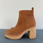 Dolce Vita Cecile Praline Nubuck Leather Wood Block Heel Ankle Boots Brown Size 7 Photo 4
