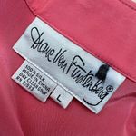 Diane Von Furstenberg  Vintage Floral Embroidered Silk Button-Up Blouse Large Photo 11