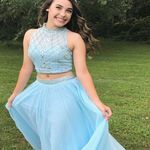 Light Blue Two Piece Prom Dress Photo 0