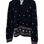 Northern Reflections Vintage  Black Embroidered Floral Cardigan Sweater XL Photo 0