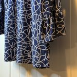 Michael Kors Nautical Rope Print Boat Neck 3/4 Sleeve Tunic Top Women's Size S Blue Photo 6