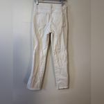 Frame Sz 27 White Le Sylvie Crop High Rise Straight Fit Jeans Side Slit EUC Photo 2