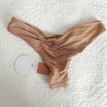 PQ Swim Aperol Stripe Bikini Teeny Bottom Gold Size Small S NWT Photo 5