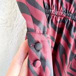 ZARA  burgundy black zebra mini satin dress small long sleeve women S Photo 2