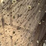 Needle & Thread Comet Midi Dress Size 2 XS Blue Gray Lavender Beaded Open Back Photo 9