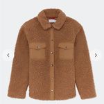 ONIA NWT Sherpa Oversized Shacket Camel Light Brown Tan Nylon Furry Jacket XL Photo 4