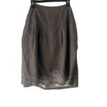 Metro Wear Women's Size Large Grey Embroidered Tie Above Knee Skirt Gray Photo 3