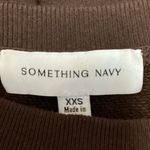 Something Navy  Women's Long Sleeve Crew Neck Pullover Sweatshirt Top Size XXS Photo 3