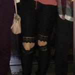 Hayden  Los Angeles High Waisted Leggings with Knee Lace Cutouts Photo 1