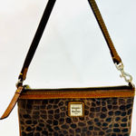 Dooney & Bourke Brown Croc Embossed Leather Large Slim Wristlet Clutch READ Photo 0