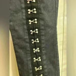 Pistola  $218 Black Denim Jeans Kiera Pants Hook Eye Goth Grunge Rock Punk Skinny Photo 6