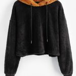 Zaful Fuzzy Cropped Hoodie Photo 0