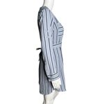EXPRESS Dress Womens XS Blue Vertical Stripe Shirt Dress Office Career Casual Photo 1