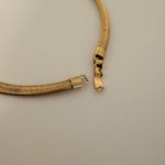 Choker Collar Necklace Gold Tone Abstract Art Inlay Statement Piece Photo 3