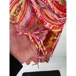 CHAPS  Faux Wrap Dress Womens XL‎ Red Vibrant Paisley Print Polyester Belt Photo 3