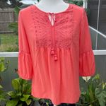 st. john's bay St. John Bay Coral Embroidered Women's Top Photo 0
