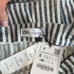 ZARA  Blue/White Pinstripe Denim Crop Top Tank Top Size S NWT Photo 3