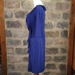 Jolibel Ruffled Sheath Dress Formal Occasion Cocktail Party Guest Evening 6 Blue Photo 2
