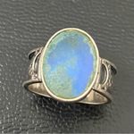 Sterling Silver Vintage Native American Signed SA 925 Blue Teal Stone Ring Sz 8 Photo 2