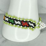 Colorful Beaded Toggle Close Bracelet Green White Yellow Red Orange Black Photo 0