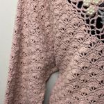 Blush Pink Hand Knit Crochet Grandmacore Floral Dress Size Medium LSF Vibes Photo 2