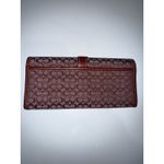 Coach Vintage  Wallet Checkbook‎ Document Holder Burgundy Buckle Jacquard Q Photo 3