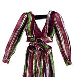 Diane Von Furstenberg  DVF Women’s Jenifer Long Sleeve Cutout Striped Maxi Dress Photo 7