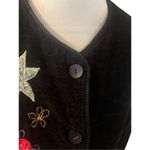 White Stag  Vintage Embroidered Chenelle Long Sleeve Black Button Down Shacket Si Photo 8