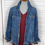 J Brand  Cyra Oversized Distressed Denim Jacket Kingsland Blue XS Photo 0
