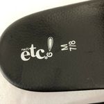 Rue 21 etc! Womens Sandals Slides Flip Flops Shiny Black Slip On Size M 7/8 Photo 4