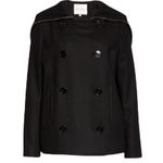 Judith and Charles Wool Blend Coat Black Double Breasted Peacoat Size 6 NWT Photo 3