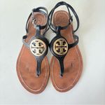 Tory Burch  Black Leather Thong Sandals Women's Size 9.5 Photo 2