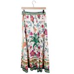 Rachel Zoe Linen Rayon Tropical Parrot Printed Maxi Skirt Size Small Bohemian Photo 2